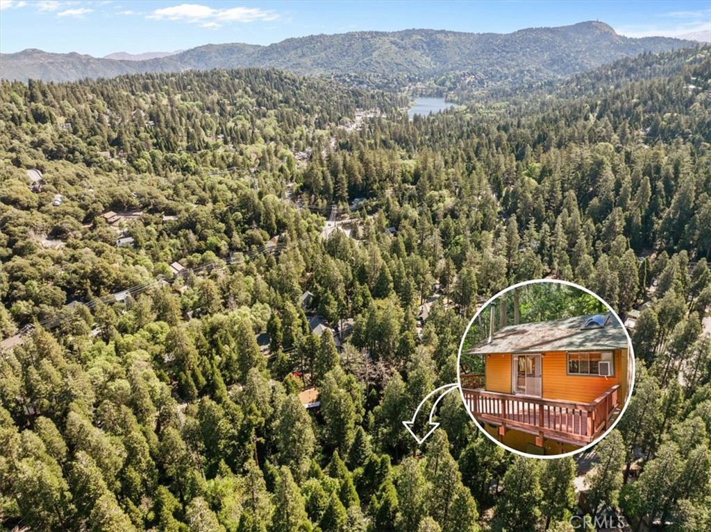 697 Mormon Springs Road Crestline, CA 92325 - Photo 33 of 37 an aerial view of residential houses with outdoor space and swimming pool