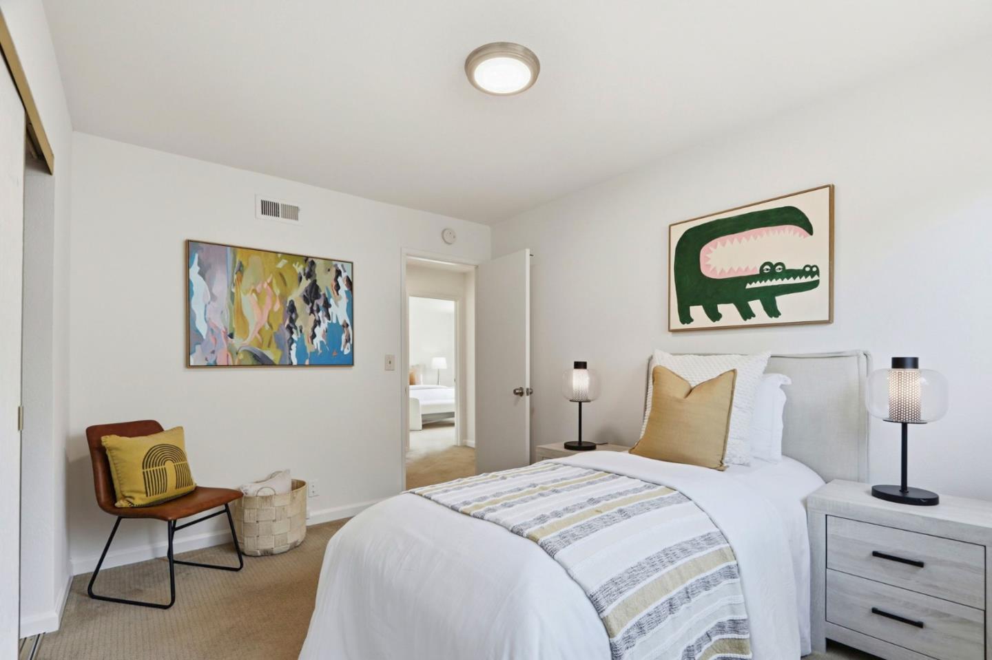 546 Woodstock Way Santa Clara, CA 95054 - Photo 11 of 24 a bedroom with a bed and a painting on the wall