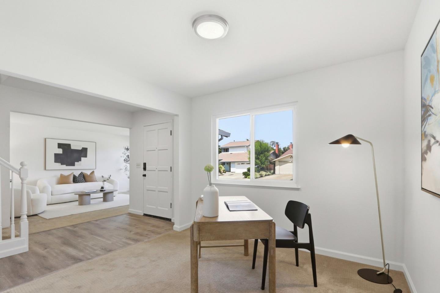 546 Woodstock Way Santa Clara, CA 95054 - Photo 4 of 24 a view of a workspace with furniture and a bathroom