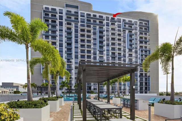 a building view with a outdoor space