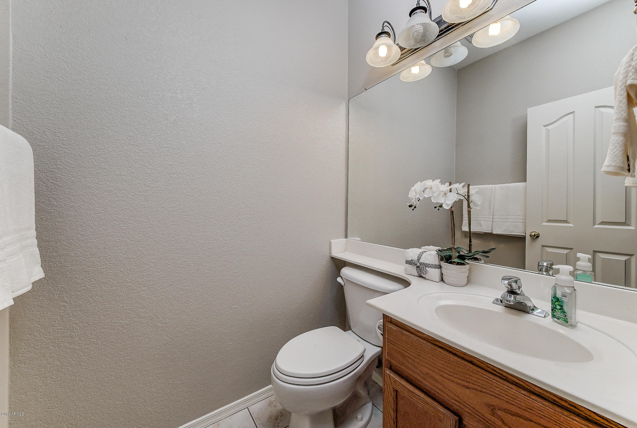 4016 East Ironhorse Road Gilbert, AZ 85297 - Photo 19 of 48 a bathroom with a toilet a sink and mirror