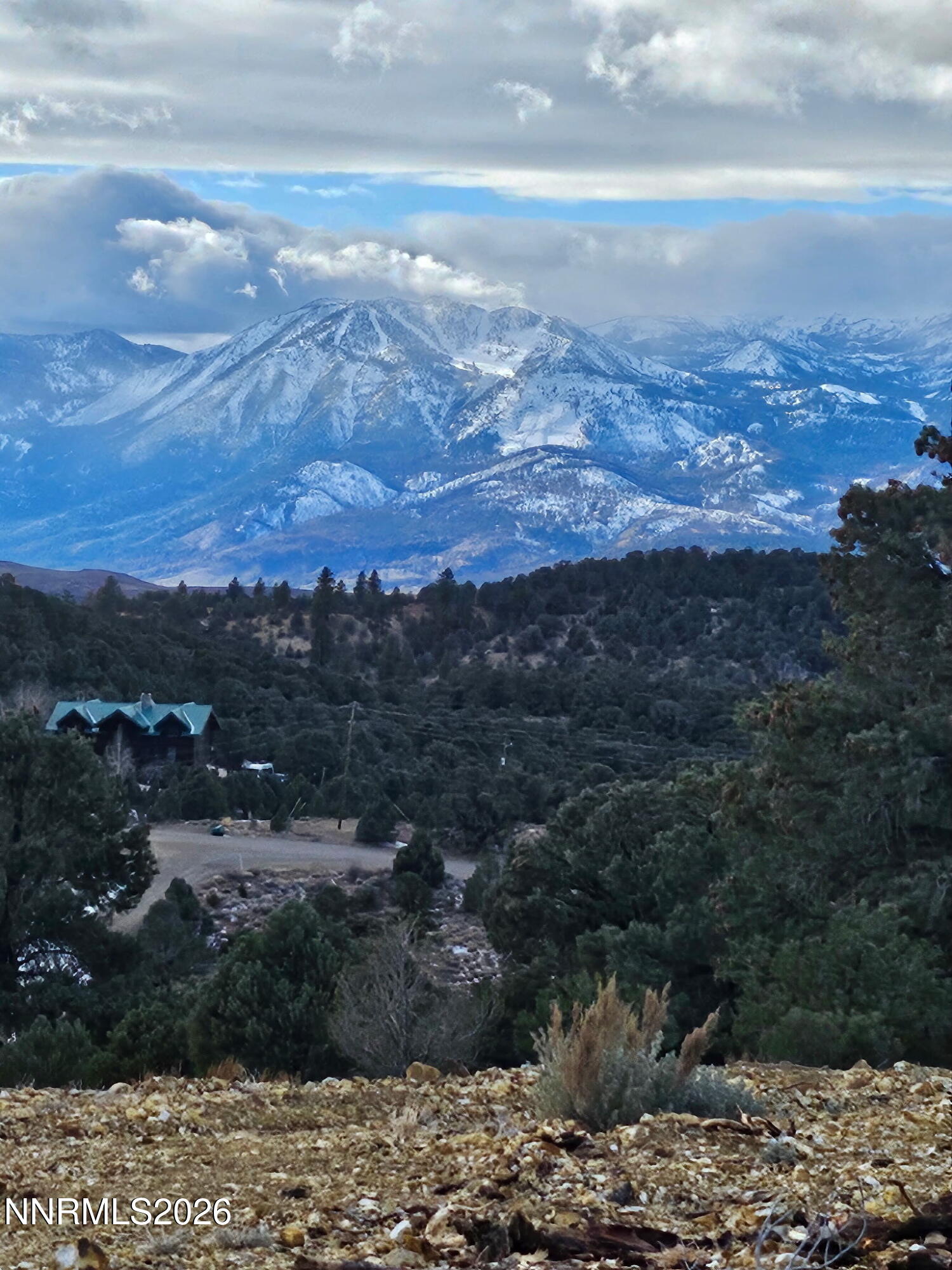 a view of city and mountain