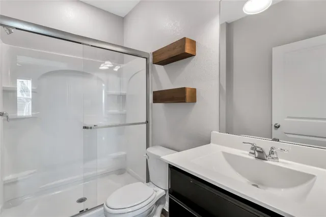 a view of small space with racks on the wall