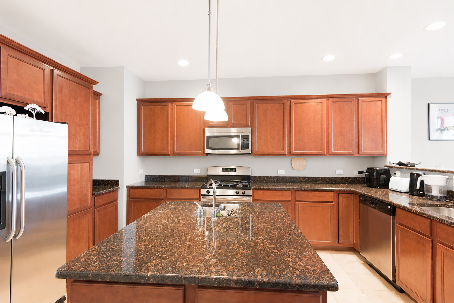 263 Aspen Pointe Road Vernon Hills, IL 60061 - Photo 4 of 16 a kitchen with stainless steel appliances granite countertop a sink a stove and a refrigerator