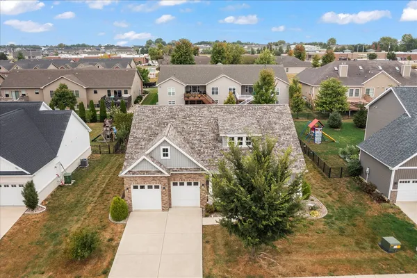 an aerial view of multiple house