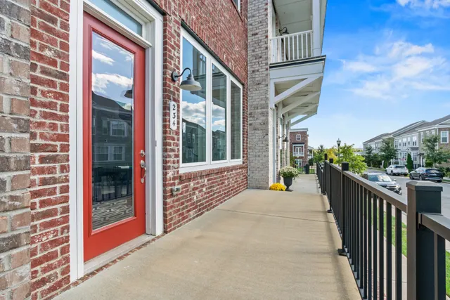 a view of a building with a large window