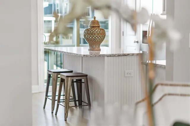 a view of dining room with furniture