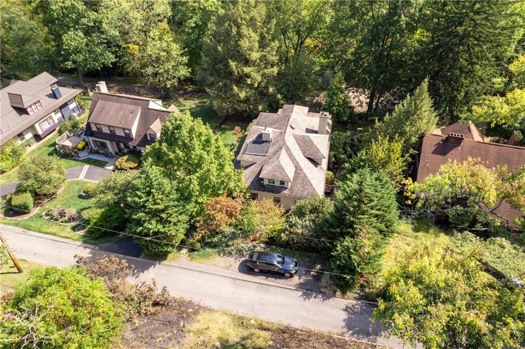 664 Hamilton Road Pittsburgh, PA 15205 - Photo 40 of 43 an aerial view of a house with a yard and large trees