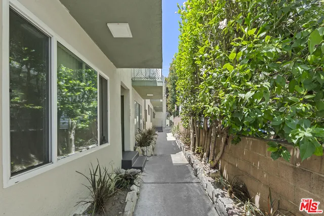 a hallway with view of outdoor space