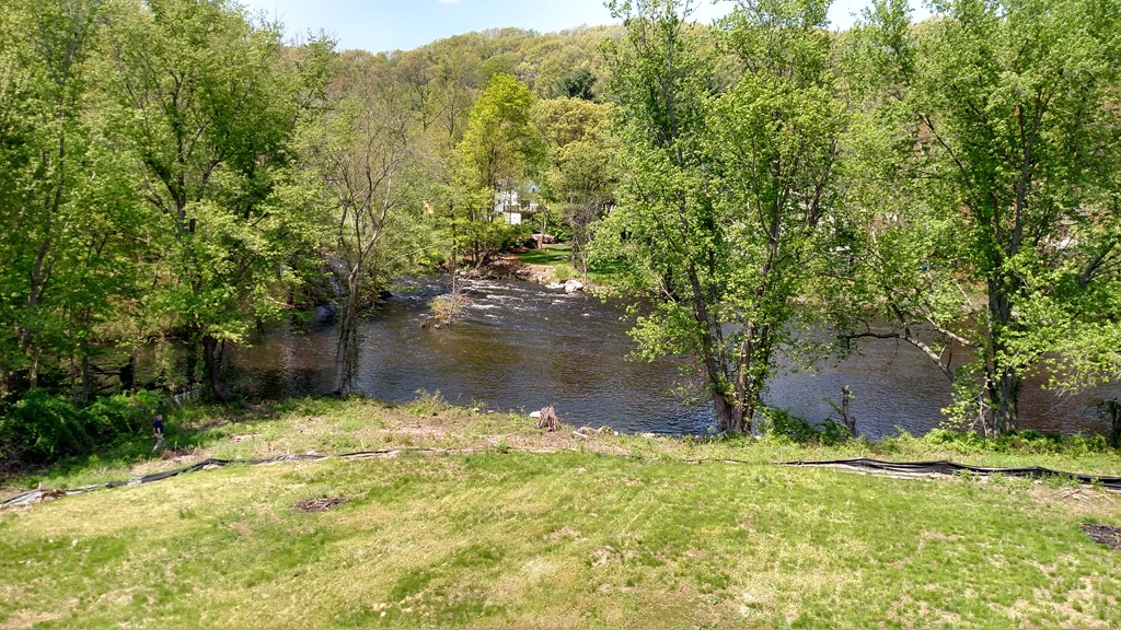 213 Main Street, Unit 2 Maynard, MA 01754 - Photo 6 of 10 a backyard of a house with lots of green space and fountain
