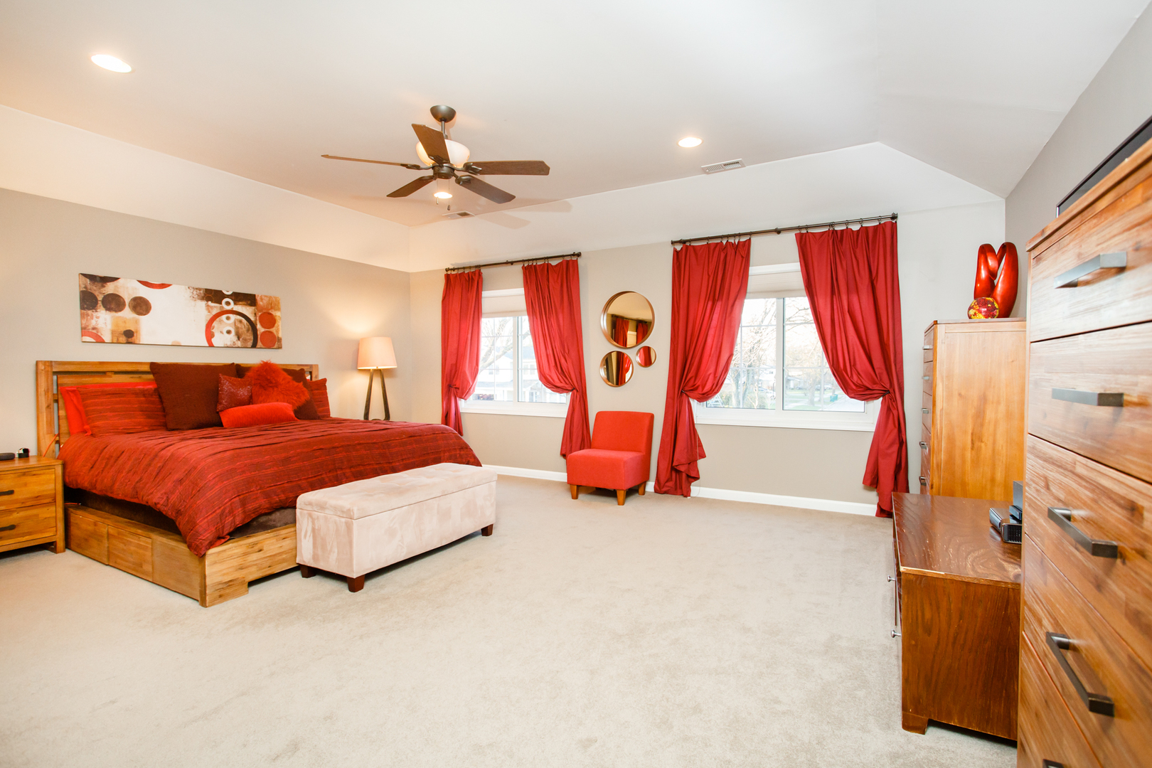 25 Mulberry Road Deerfield, IL 60015 - Photo 30 of 63 a bedroom with a bed and a chandelier
