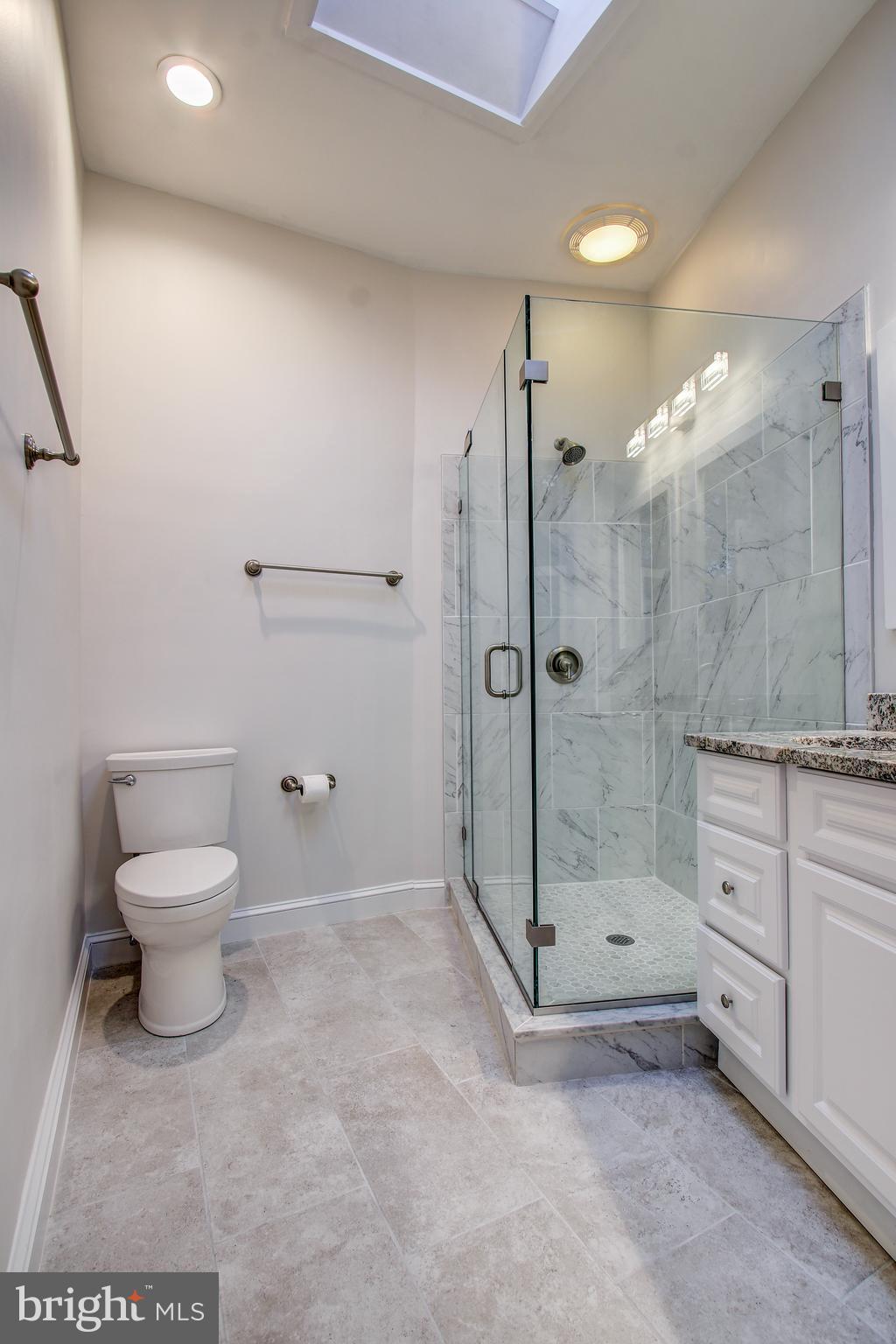 6006 28th Street Northwest Washington, DC 20015 - Photo 16 of 30 a bathroom with a shower a toilet and a sink