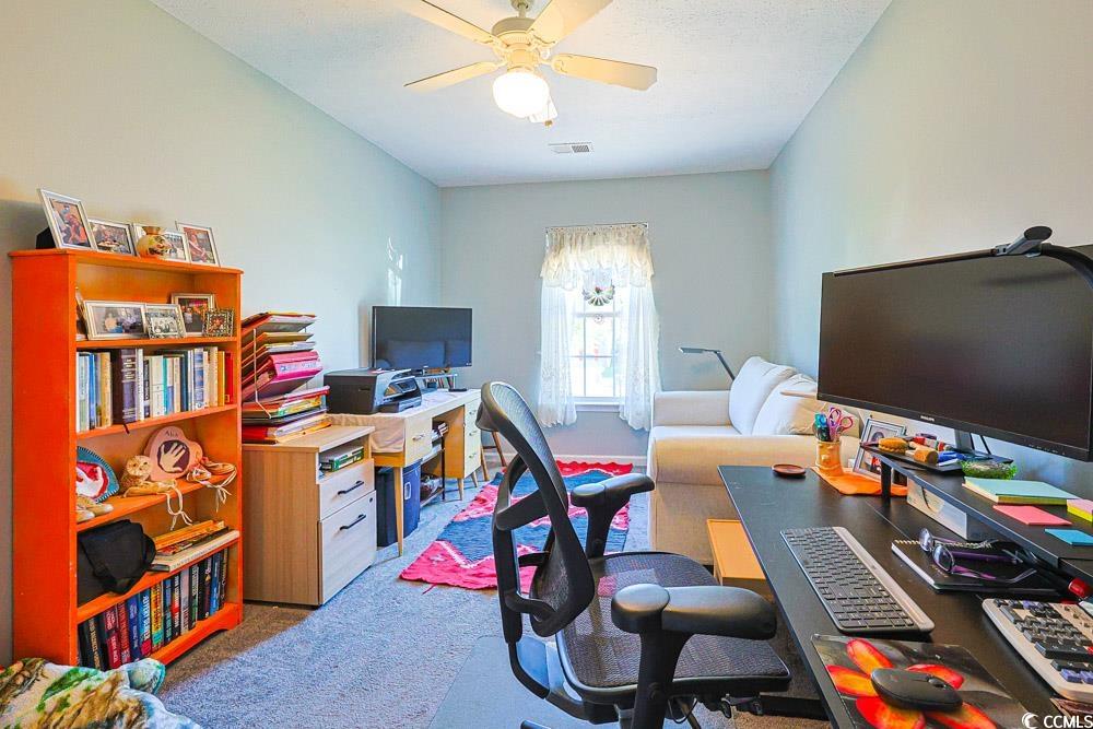 2033 Chadbury Lane Myrtle Beach, SC 29588 - Photo 26 of 39 Office area with carpet flooring and a ceiling fan