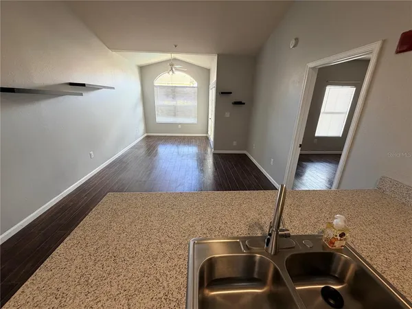 wooden floor in a kitchen
