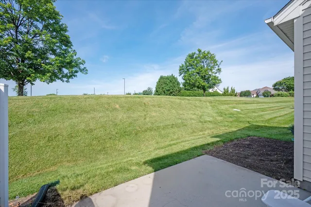 a view of a field with an ocean