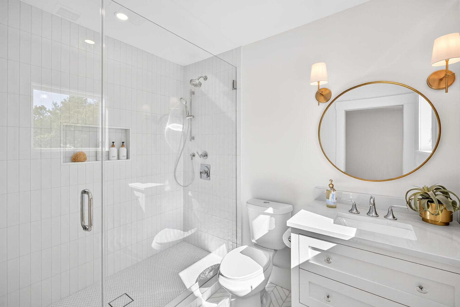 79 Rivers Edge Road East Falmouth, MA 02536 - Photo 44 of 104 a bathroom with a granite countertop sink mirror and shower