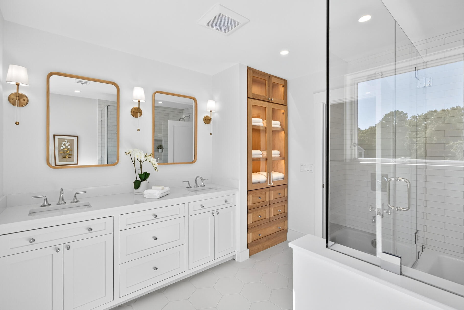 79 Rivers Edge Road East Falmouth, MA 02536 - Photo 53 of 104 a spacious bathroom with double sink and a mirror
