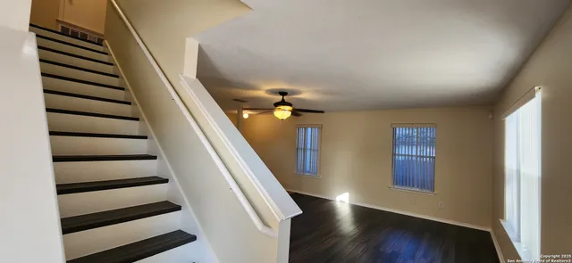 an empty room with windows