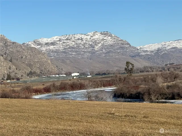 a view of a dry yard with mountain