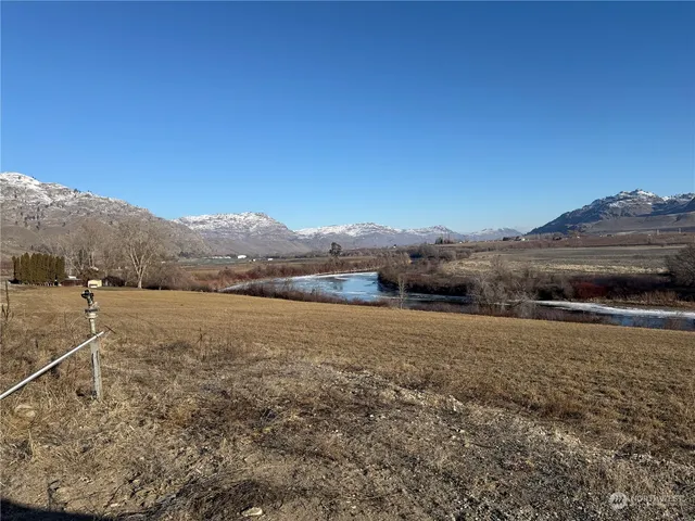 a view of a lake with a mountain