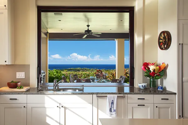 an outdoor space with garden view