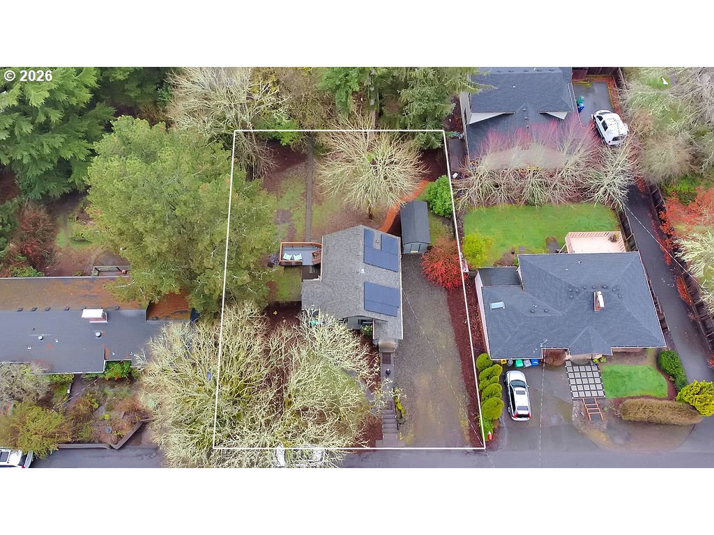 5537 Southwest Florida Street Portland, OR 97219 - Photo 43 of 45 an aerial view of a house with a yard basket ball court and a fountain