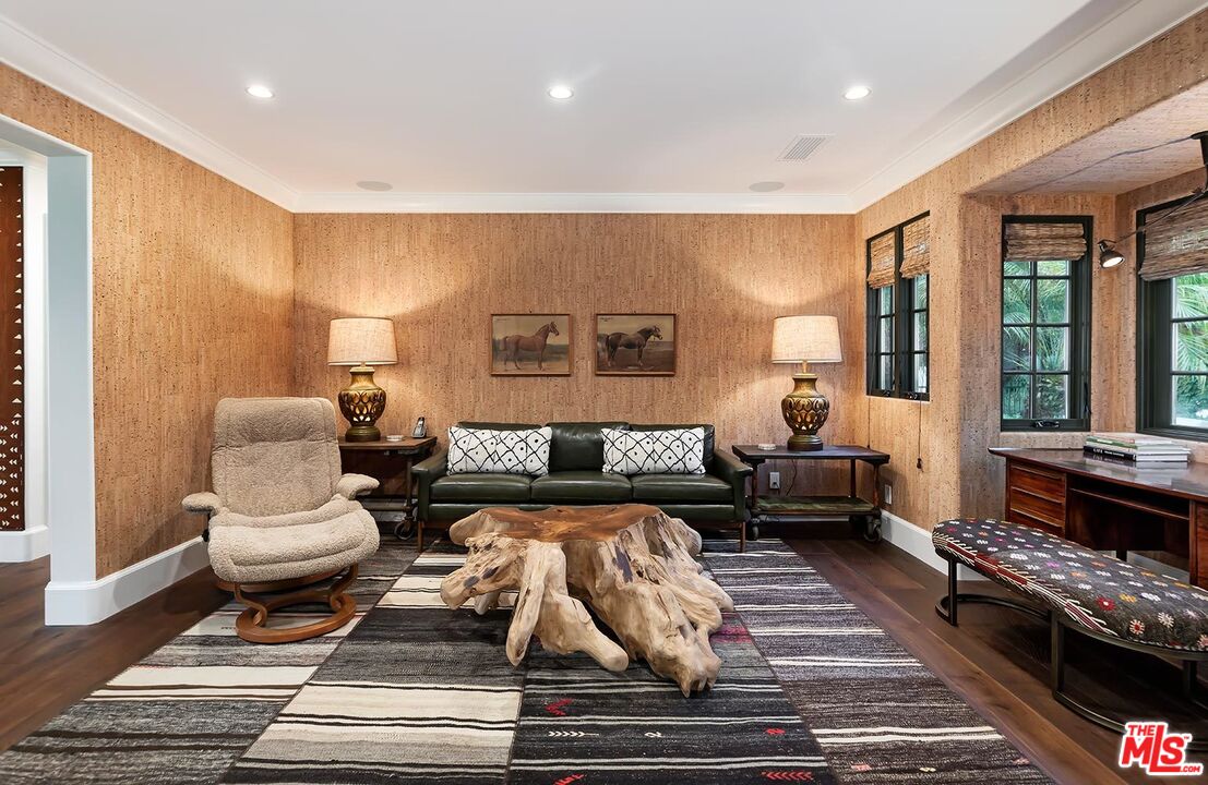 4416 Arcola Avenue Toluca Lake, CA 91602 - Photo 13 of 46 a living room with furniture and a rug