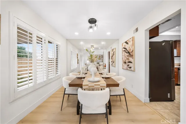 a view of a livingroom with wooden floor
