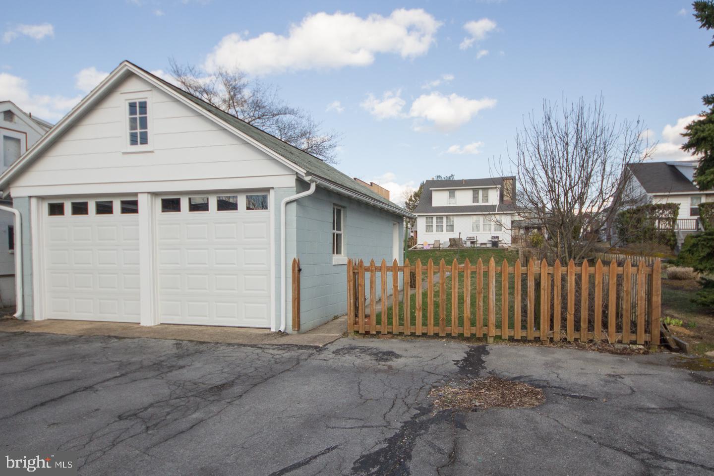 Large two car garage and extra parking