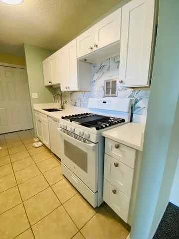 a kitchen with a stove a sink and a refrigerator