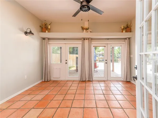 a view of a room & window