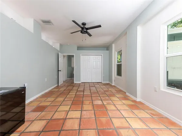 a view of an empty room and window