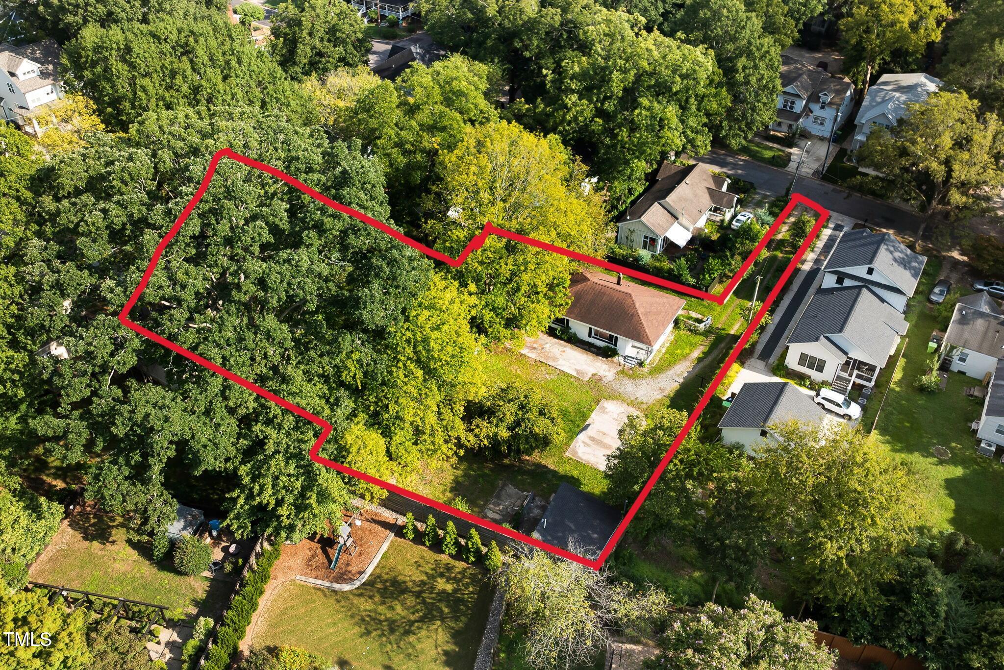 an aerial view of a house