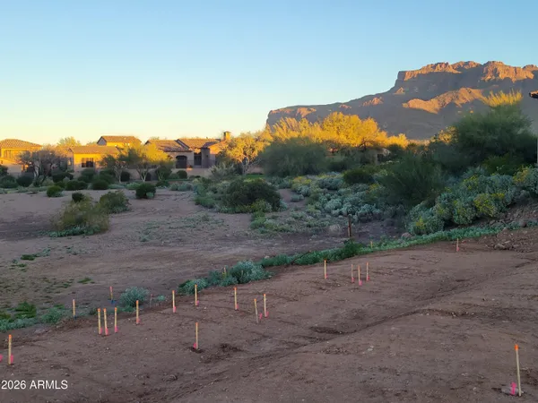a view of a road with a mountain in the background