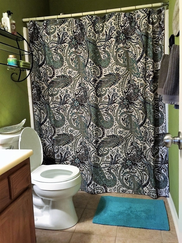 4967 Fulton Mill Road Macon, GA 31216 - Photo 21 of 28 a white toilet sitting next to a shower curtain