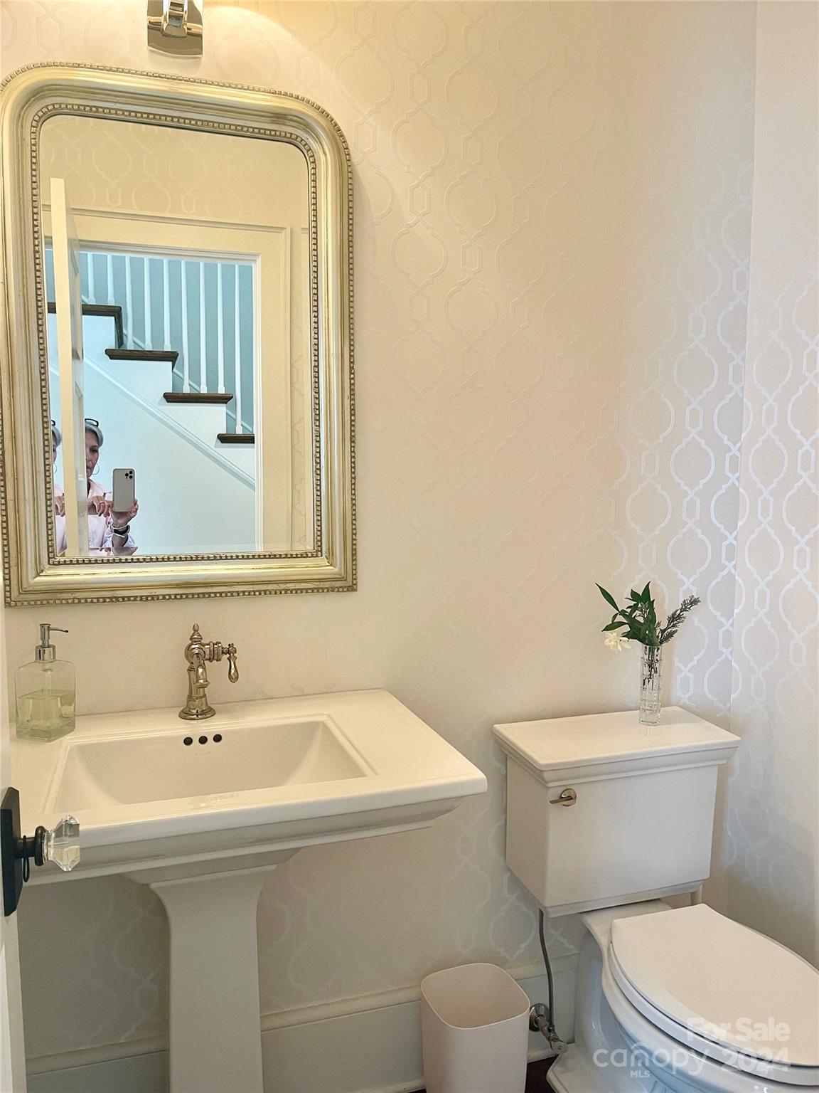 526 Lorimer Road Davidson, NC 28036 - Photo 20 of 41 a bathroom with a sink a toilet and a mirror