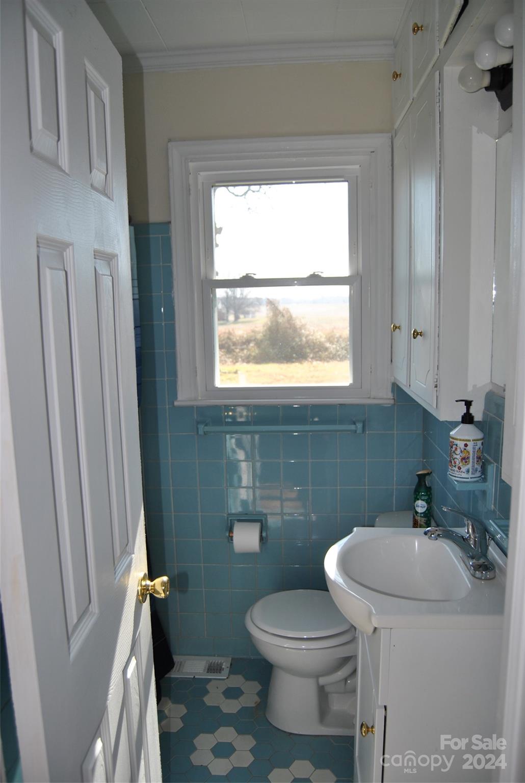 2122 Old Pageland Monroe Road Monroe, NC 28112 - Photo 4 of 24 a bathroom with a sink a toilet and a window
