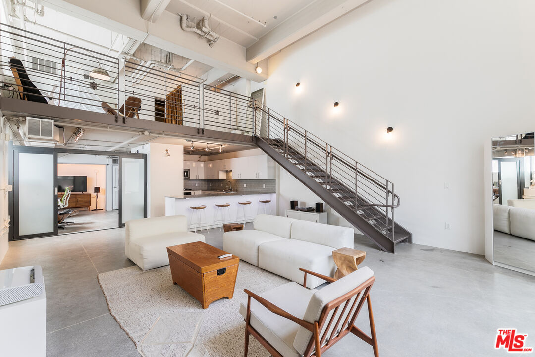 a living room with furniture