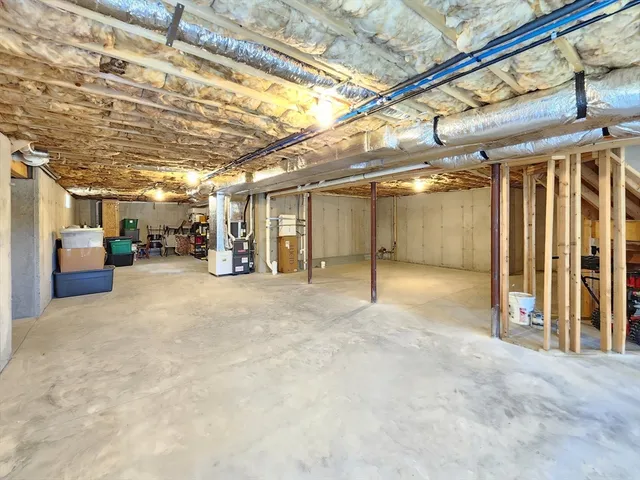 a view of a room with wooden walls