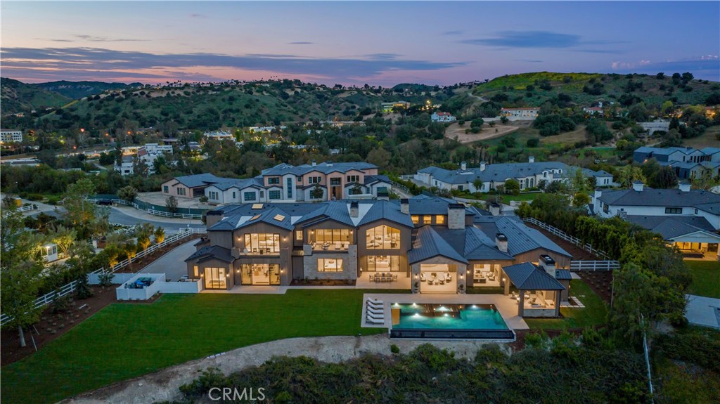 24105 Hidden Ridge Road Hidden Hills, CA 91302 - Photo 52 of 52 an aerial view of a house with a garden