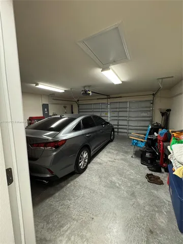 a car parked in a garage