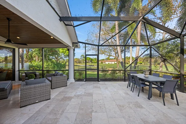 a view of outdoor space with seating