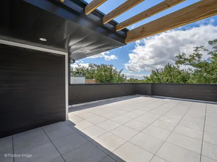 a view of backyard and porch