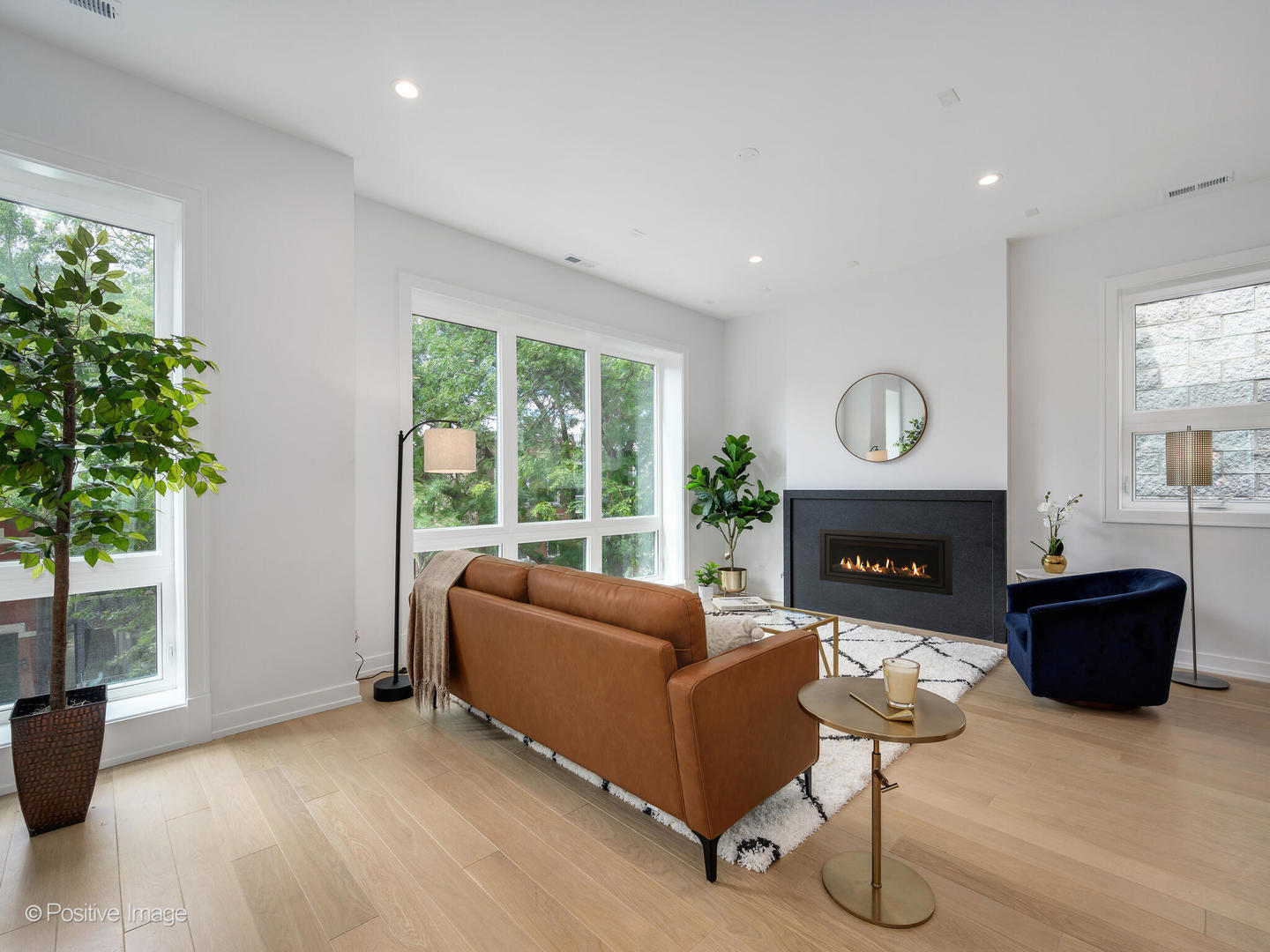 867 North Marshfield Avenue, Unit 3 Chicago, IL 60622 - Photo 3 of 26 a living room with furniture and a fireplace