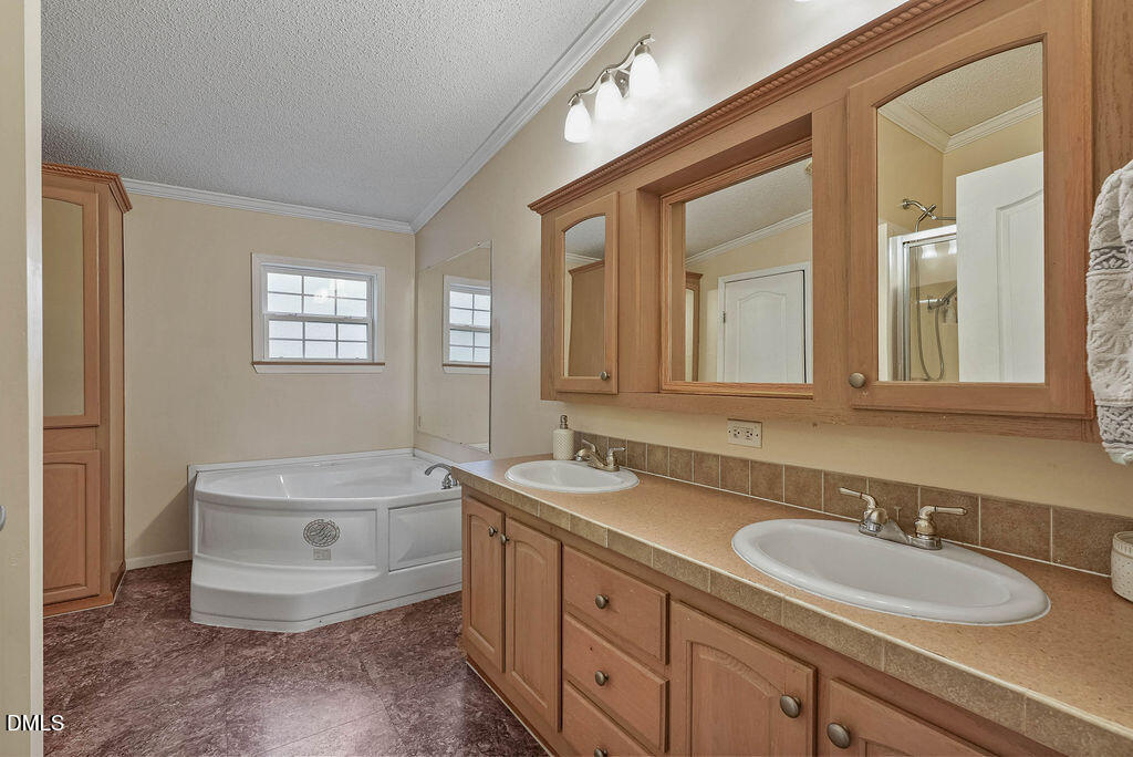 251 Ridge View Drive Cameron, NC 28326 - Photo 29 of 44 a bathroom with a granite countertop tub sink and mirror