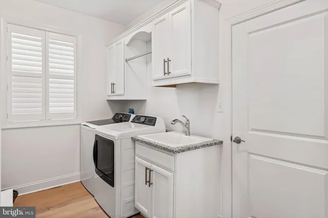 a view of a room with a window