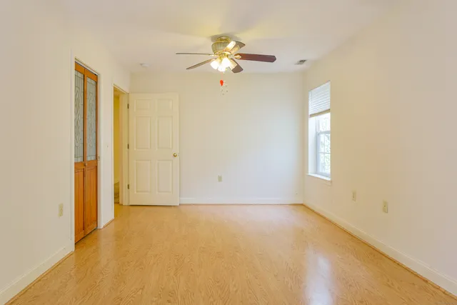 a view of a livingroom with a window