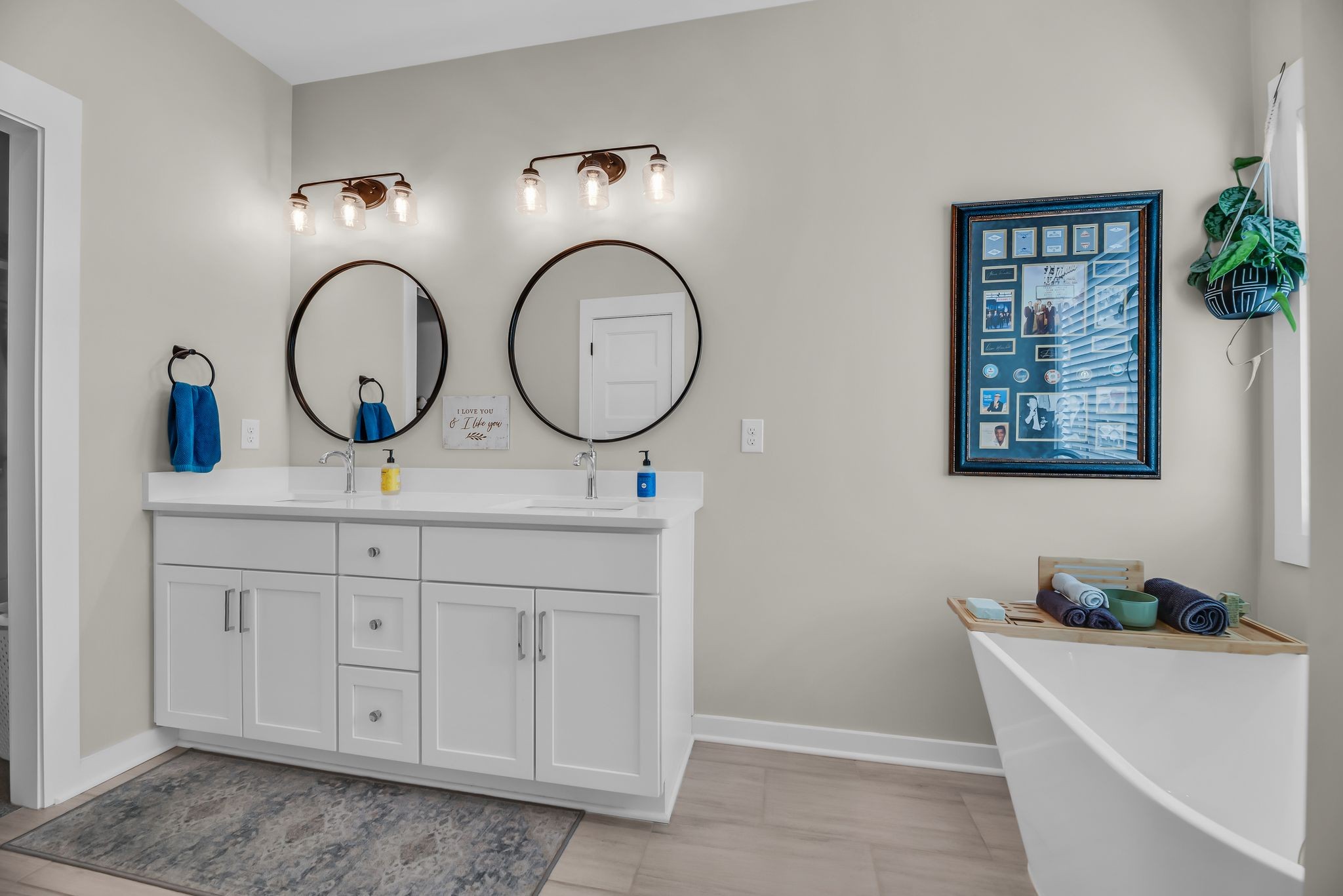 120 Augusta Trail Springfield, TN 37172 - Photo 26 of 37 a bathroom with a granite countertop double vanity sink and a mirror