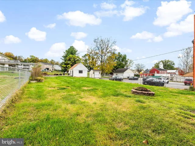a view of a swimming pool with a yard