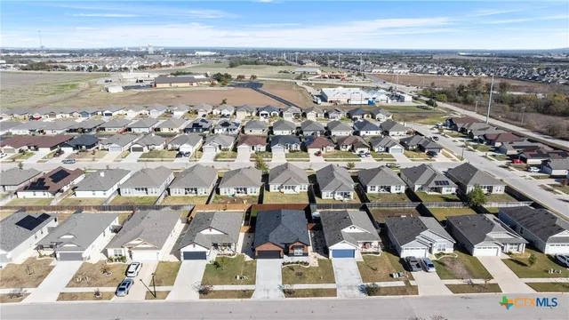 an aerial view of a city